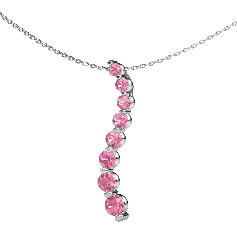 Image of Pendant Celeste 3 950 platinum Pink sapphire 2.5 mm