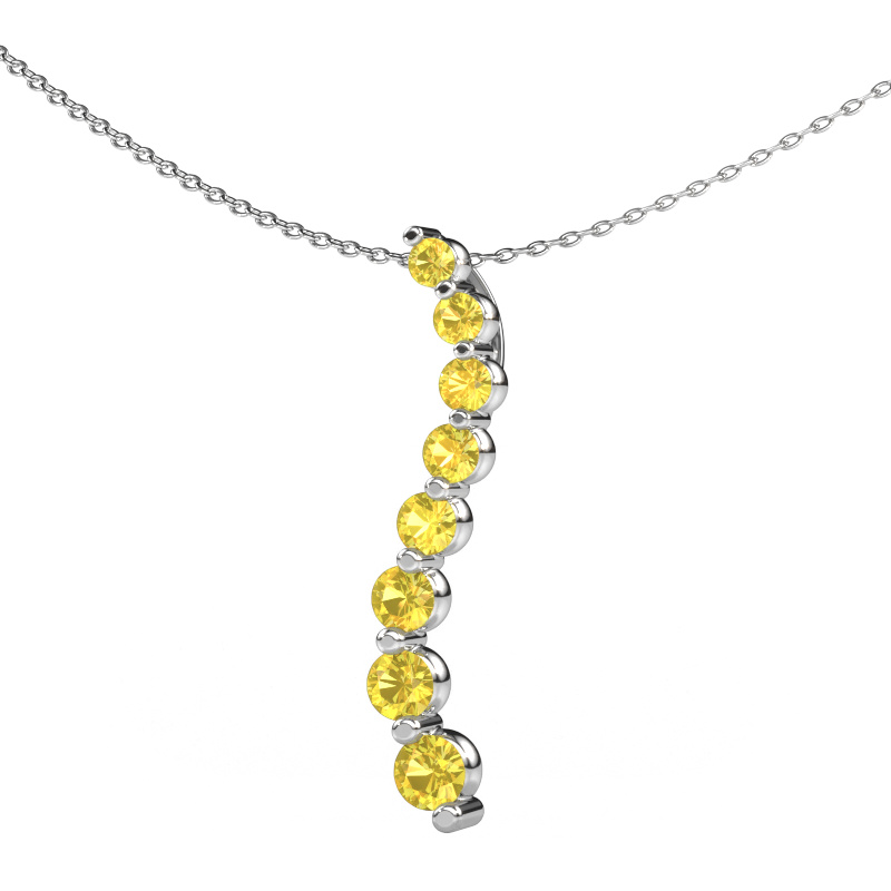 Image of Pendant Celeste 3 950 platinum Yellow sapphire 2.5 mm