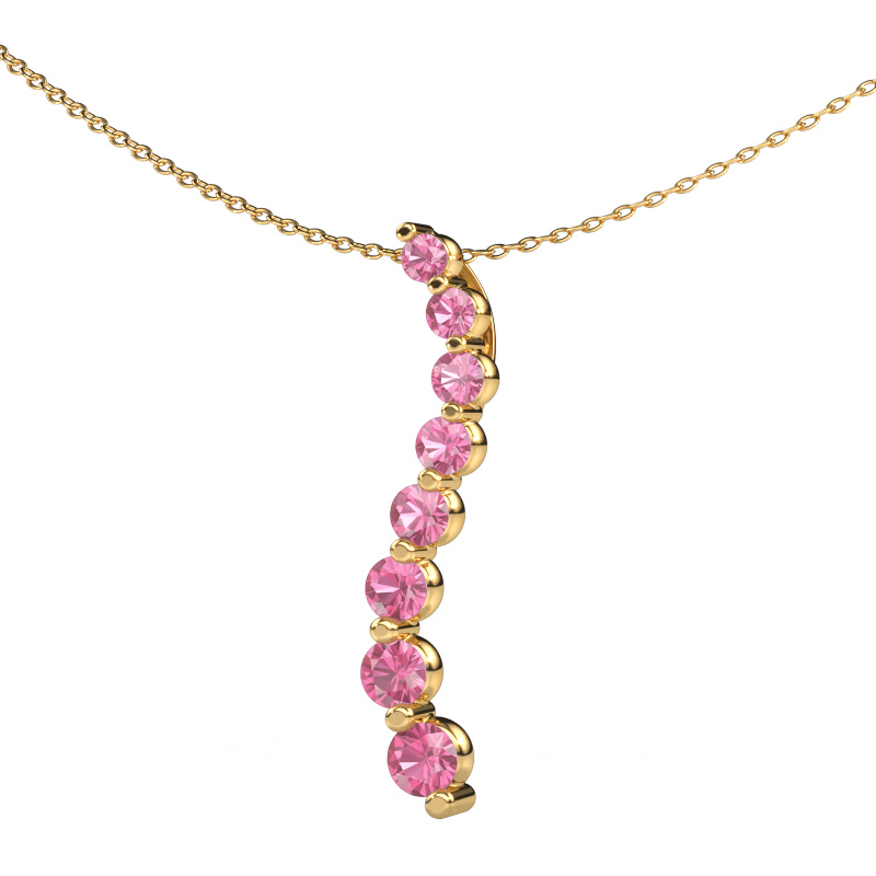 Image of Pendant Celeste 3 585 gold Pink sapphire 2.5 mm