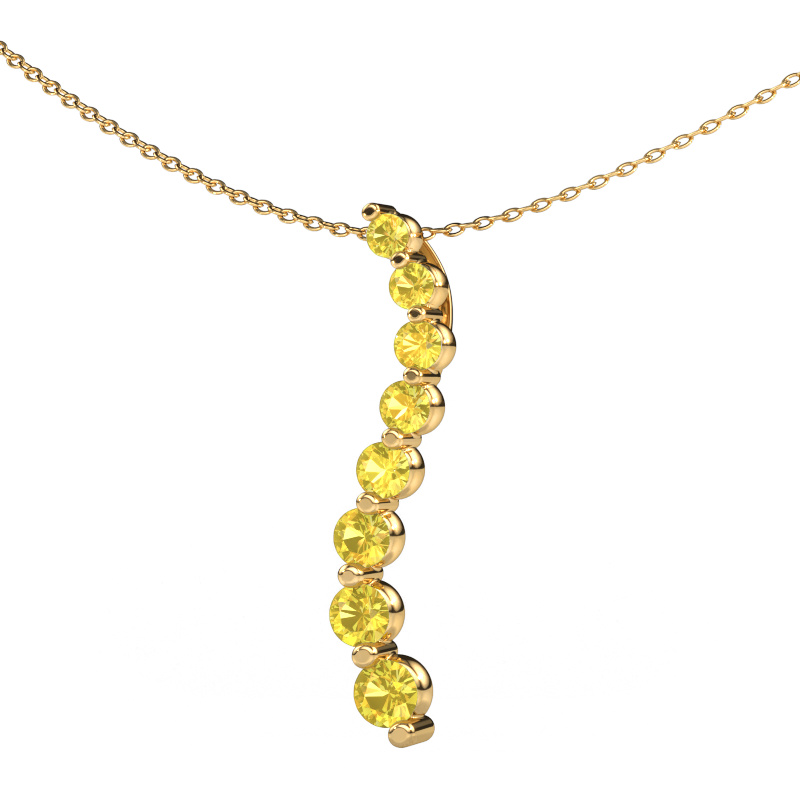 Image of Pendant Celeste 3 585 gold Yellow sapphire 2.5 mm