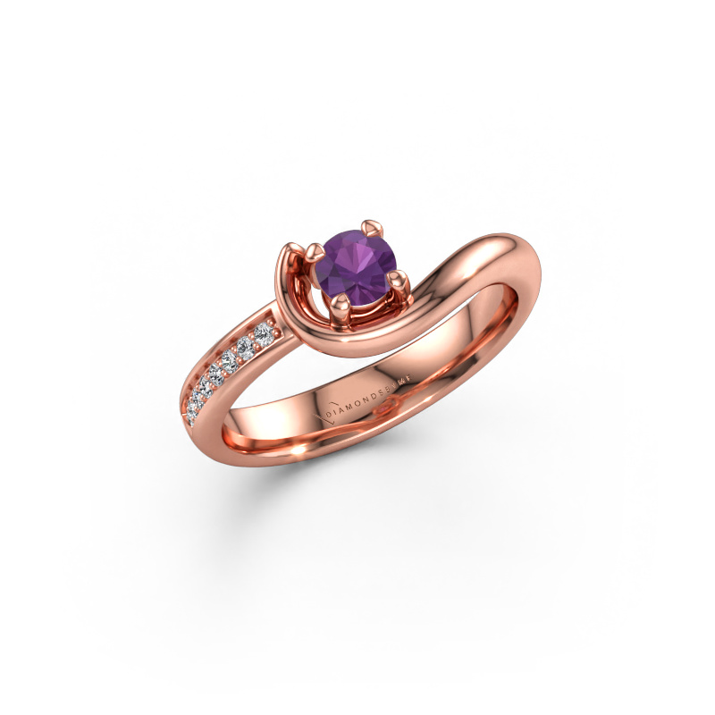 Bild av Förlovningsring Ceylin 585 roséguld Ametist 4 mm