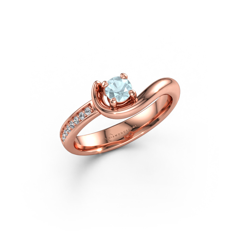 Immagine di Anello di fidanzamento Ceylin 585 oro rosa Acquamarina 4 mm