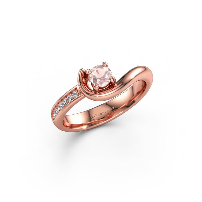 Bild av Förlovningsring Ceylin 585 roséguld Champagnefärgad morganit 4 mm