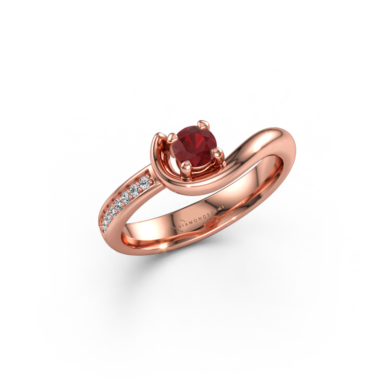 Immagine di Anello di fidanzamento Ceylin 585 oro rosa Rubino 4 mm