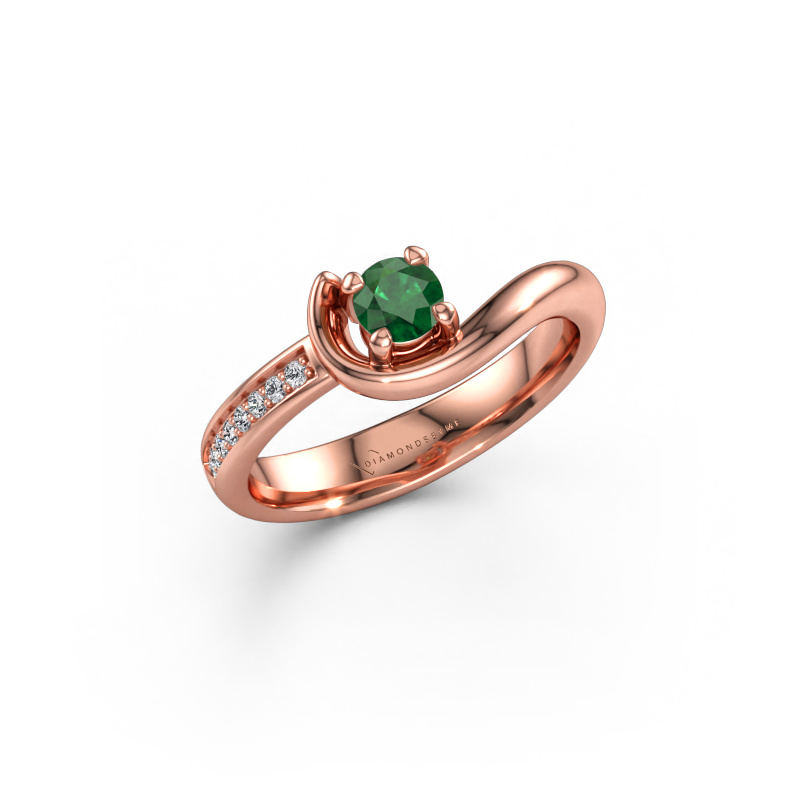 Immagine di Anello di fidanzamento Ceylin 585 oro rosa Smeraldo 4 mm