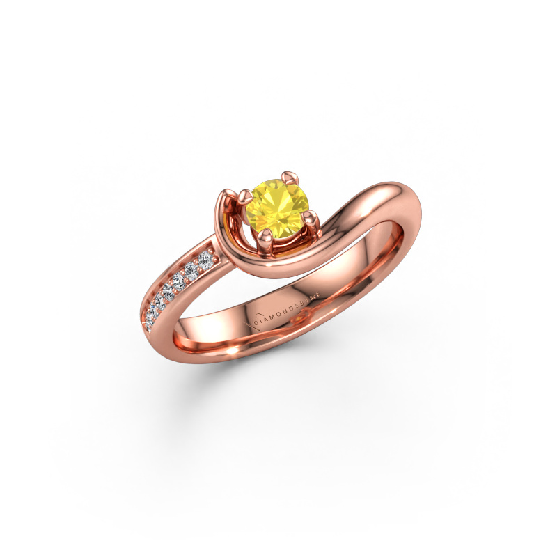Bild av Förlovningsring Ceylin 585 roséguld Gul safir 4 mm