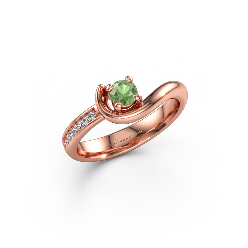 Bild av Förlovningsring Ceylin 585 roséguld Grön turmalin 4 mm