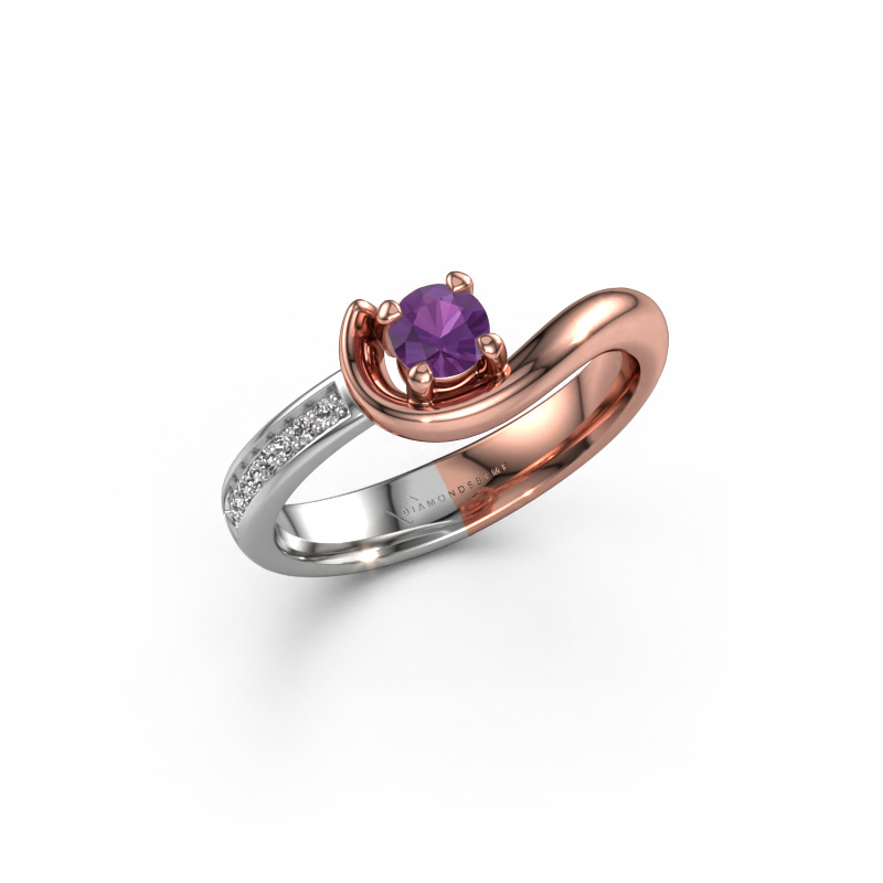 Image de Bague de fiançailles Ceylin 585 or rose Améthyste 4 mm