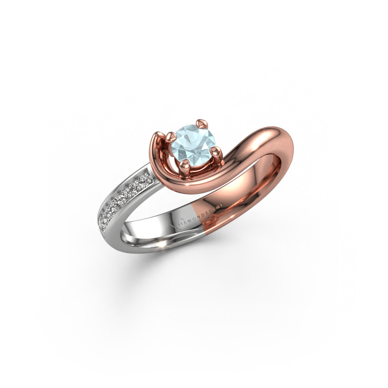 Bild von Verlobungsring Ceylin 585 Roségold Aquamarin 4 mm