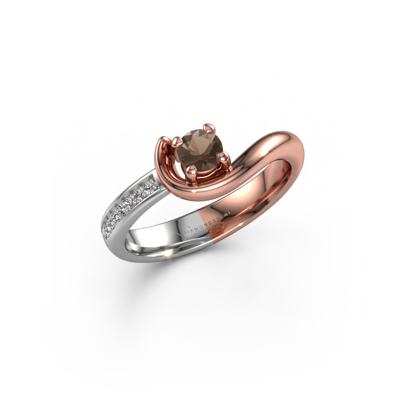 Image of Engagement ring Ceylin 585 rose gold Smokey quartz 4 mm