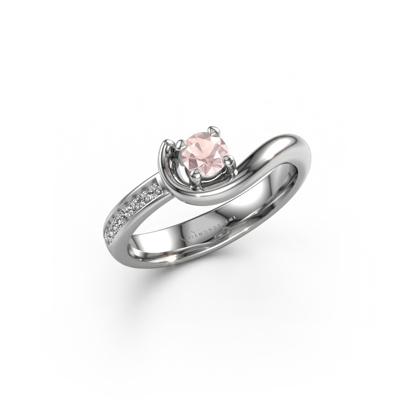 Image de Bague de fiançailles Ceylin 585 or blanc Champagne morganite 4 mm
