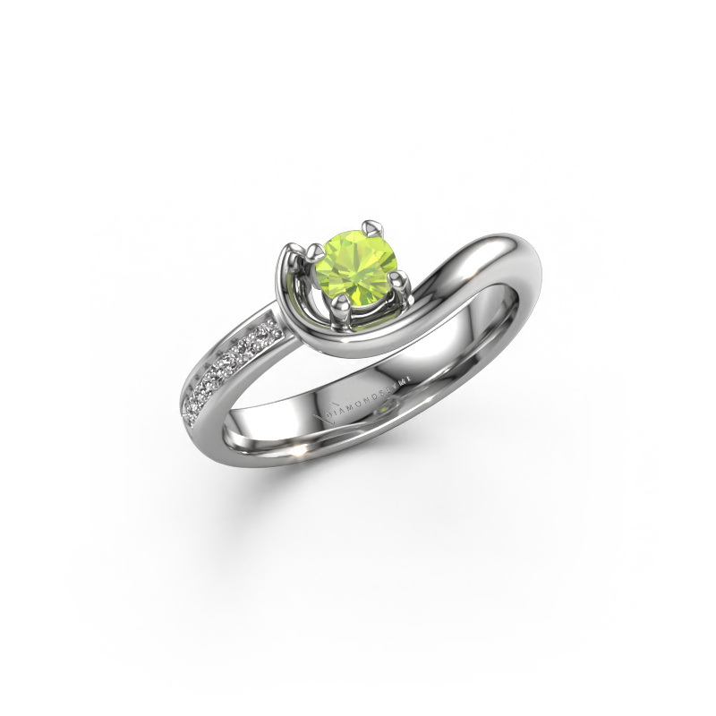 Image of Engagement ring Ceylin 950 platinum Peridot 4 mm