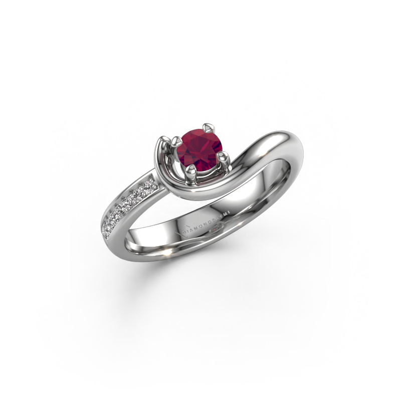 Image of Engagement ring Ceylin 950 platinum Rhodolite 4 mm