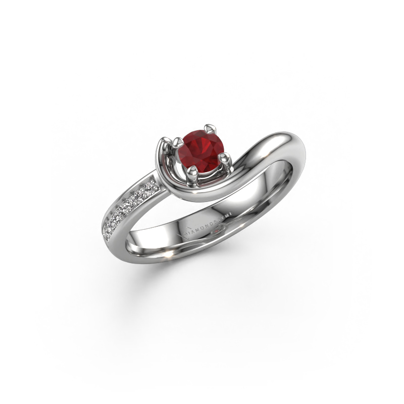 Image of Engagement ring Ceylin 950 platinum Ruby 4 mm