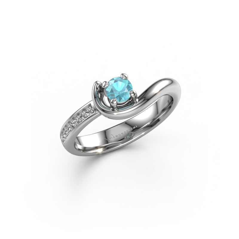 Image of Engagement ring Ceylin 950 platinum Blue topaz 4 mm