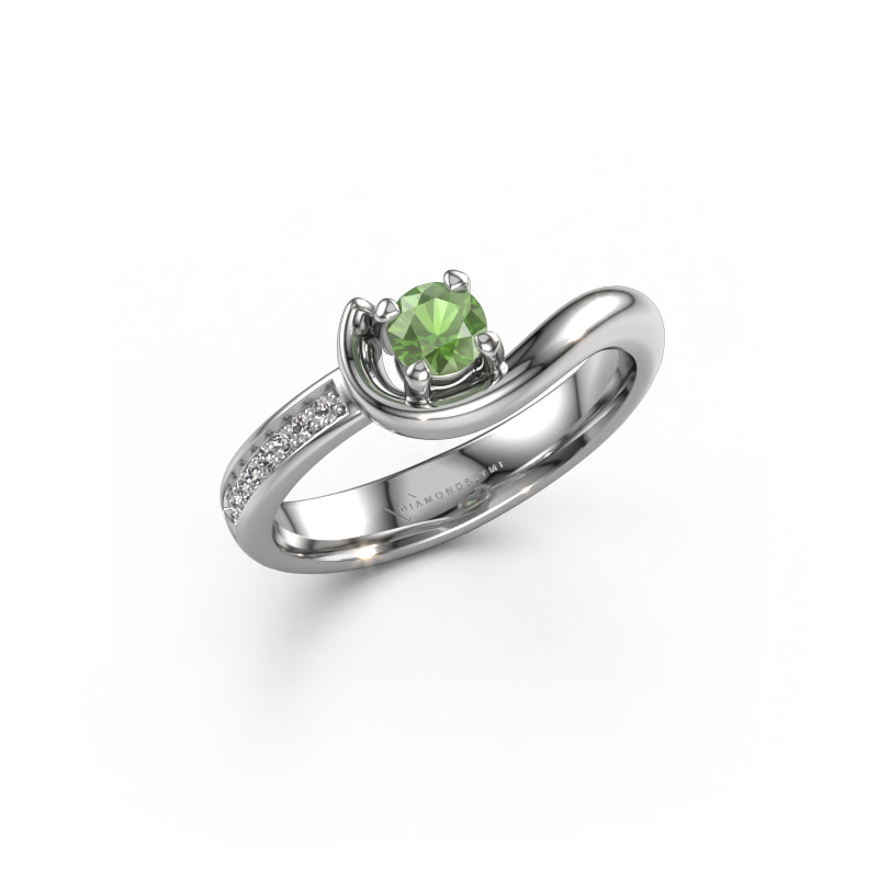 Image of Engagement ring Ceylin 585 white gold Tourmaline green 4 mm