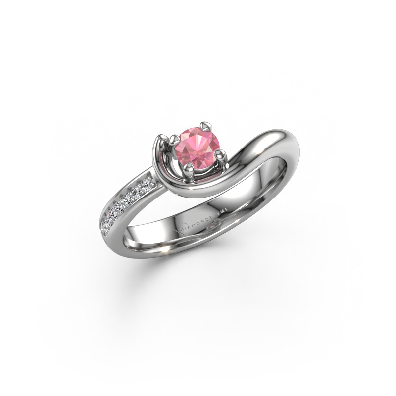 Image of Engagement ring Ceylin 585 white gold Tourmaline pink 4 mm