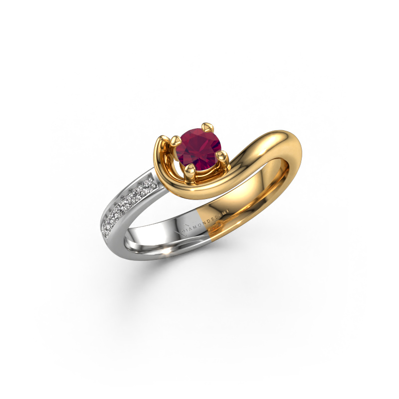 Image de Bague de fiançailles Ceylin 585 or jaune Rhodolite 4 mm