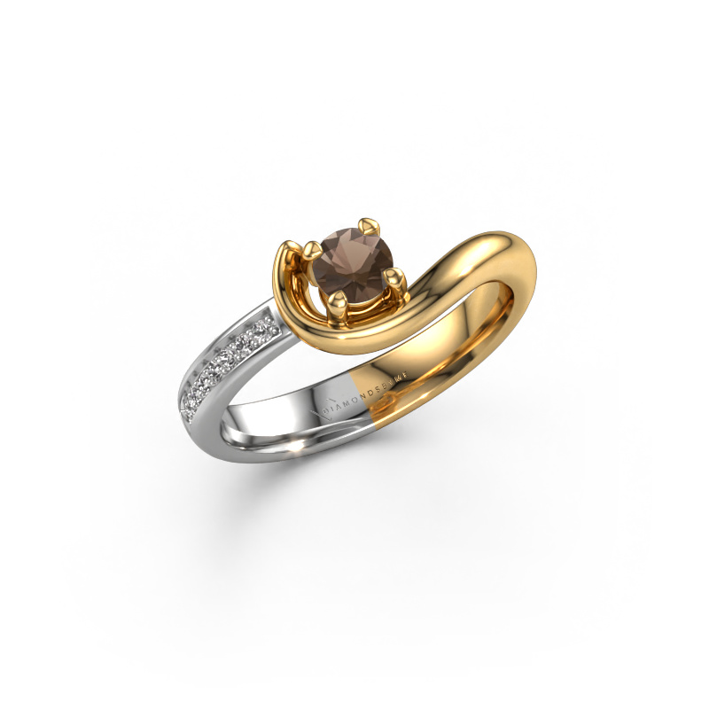 Image of Engagement ring Ceylin 585 gold Smokey quartz 4 mm