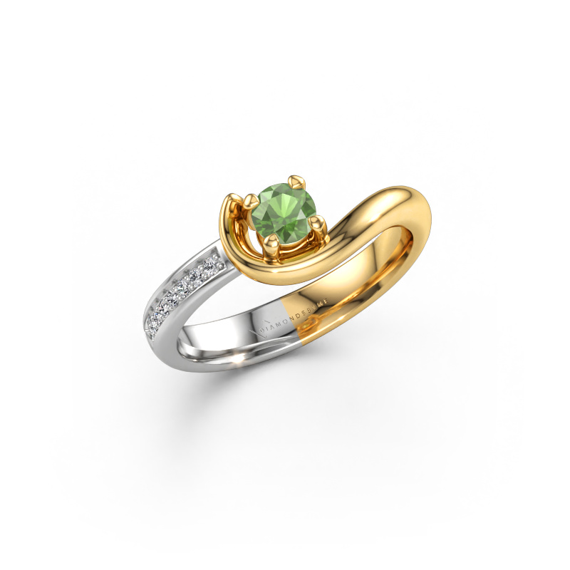 Bild von Verlobungsring Ceylin 585 Gold Turmalin grün 4 mm