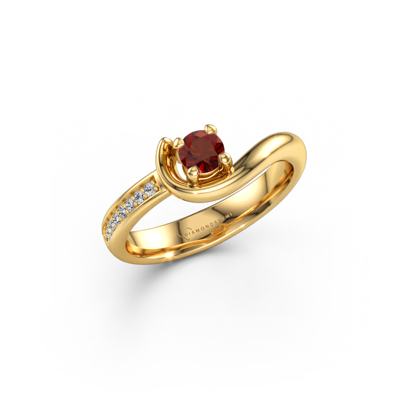 Bild av Förlovningsring Ceylin 585 gult guld Granat 4 mm
