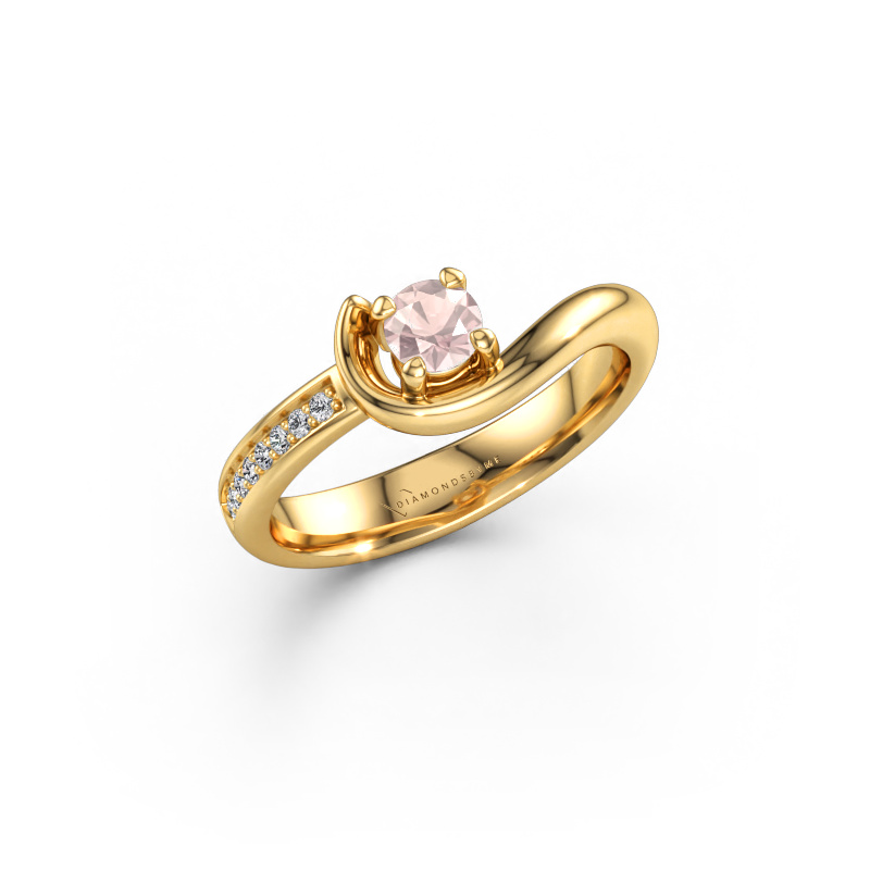 Bild av Förlovningsring Ceylin 585 gult guld Champagnefärgad morganit 4 mm