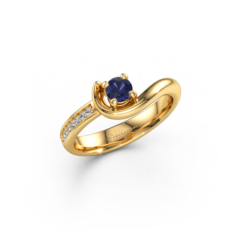 Immagine di Anello di fidanzamento Ceylin 585 oro Zaffiro 4 mm