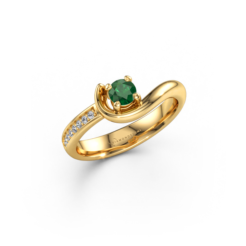 Immagine di Anello di fidanzamento Ceylin 585 oro Smeraldo 4 mm