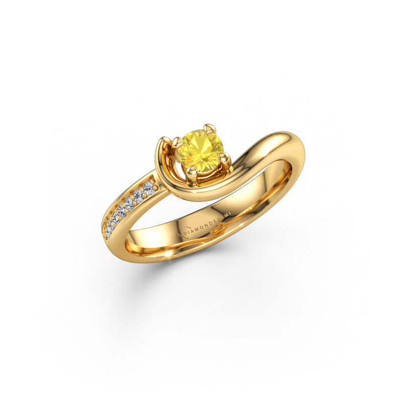 Bild av Förlovningsring Ceylin 585 gult guld Gul safir 4 mm