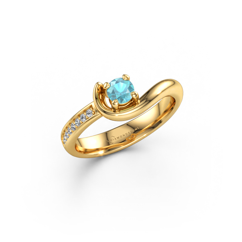 Immagine di Anello di fidanzamento Ceylin 585 oro Topazio blu 4 mm