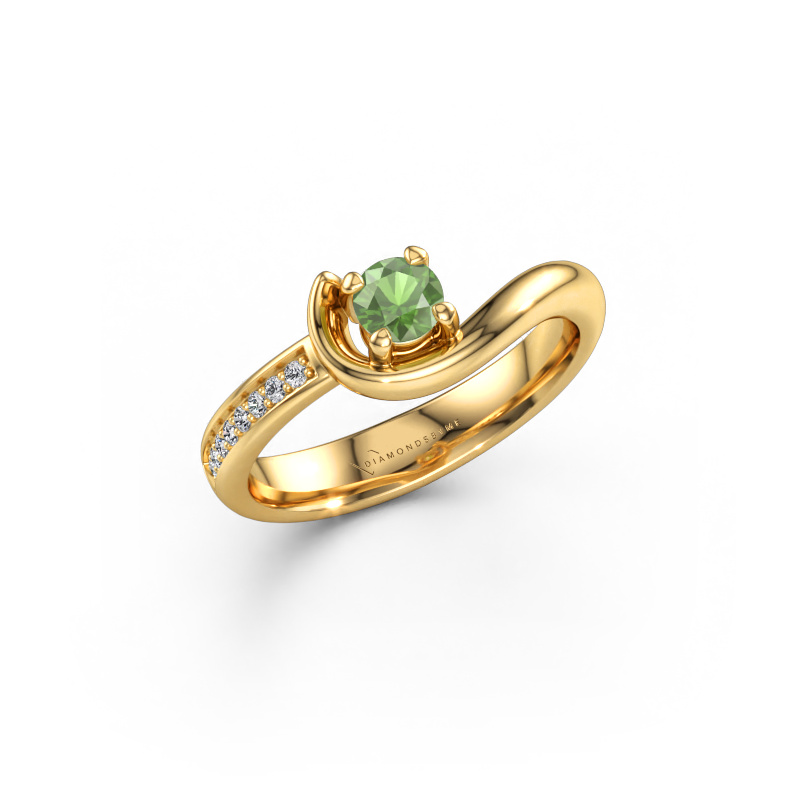 Immagine di Anello di fidanzamento Ceylin 585 oro Tormalina verde 4 mm