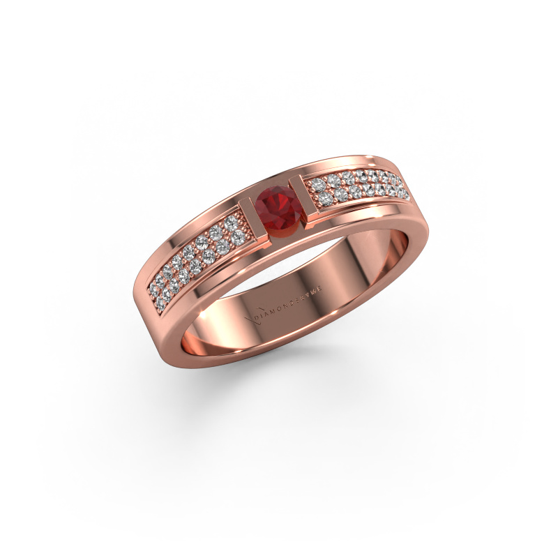 Image of Ring Mable 585 rose gold Ruby 3 mm