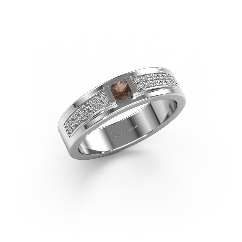 Image of Ring Mable 585 white gold Smokey quartz 3 mm