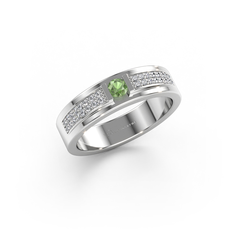 Immagine di Anello Mable 585 oro bianco Tormalina verde 3 mm