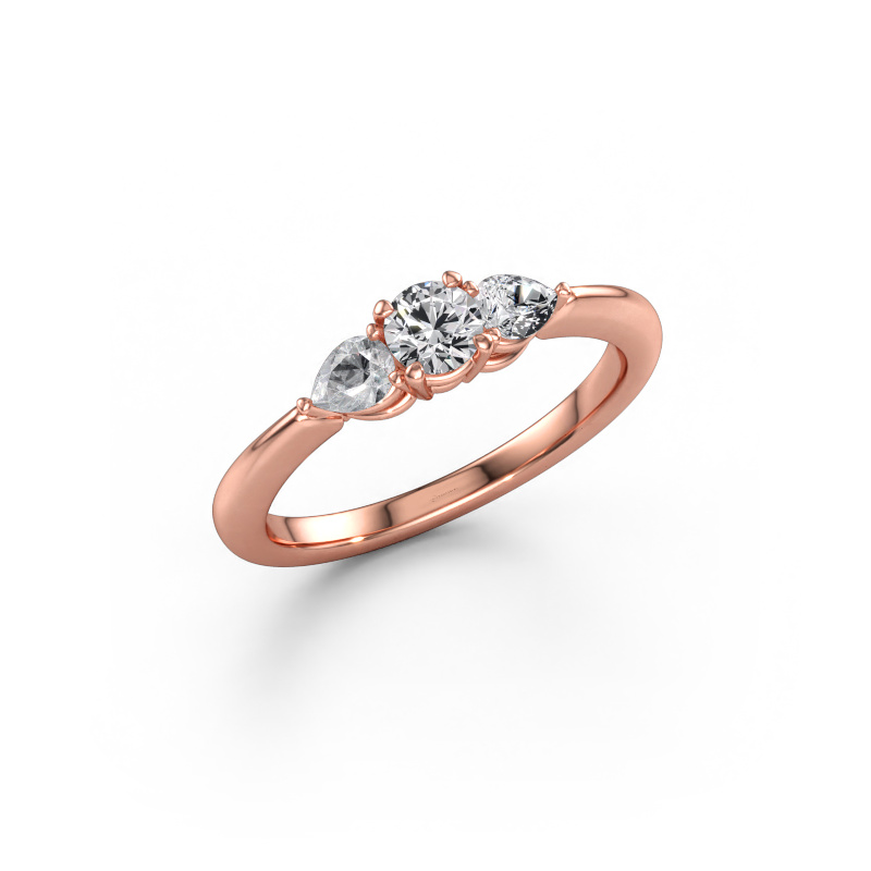 Immagine di Anello di fidanzamento Chanou RND 585 oro rosa Diamante lab grown 0.670 crt