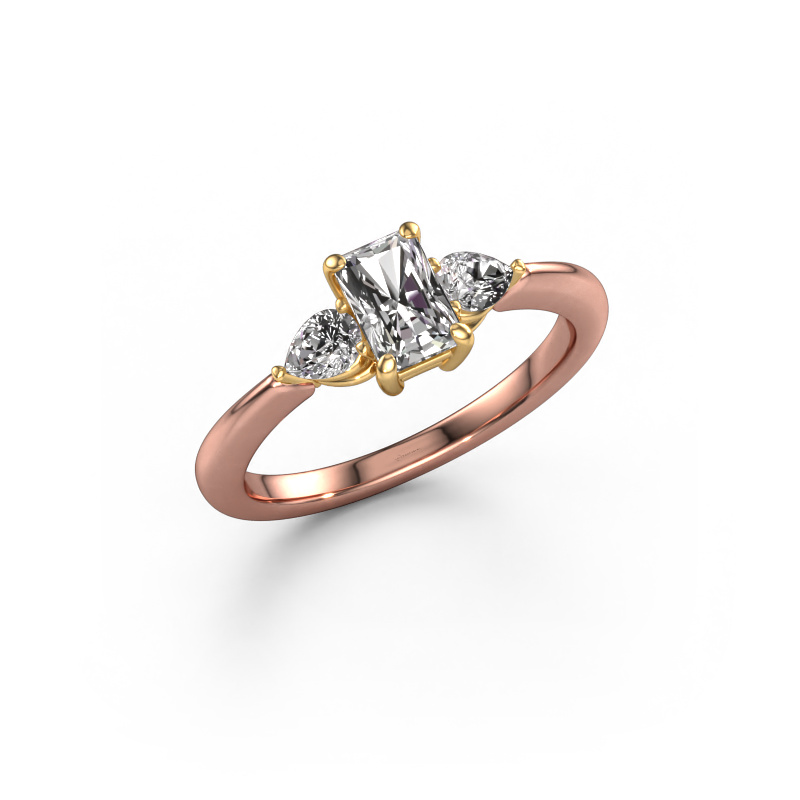 Image of Engagement ring Chanou RAD 585 rose gold Diamond 1.07 crt