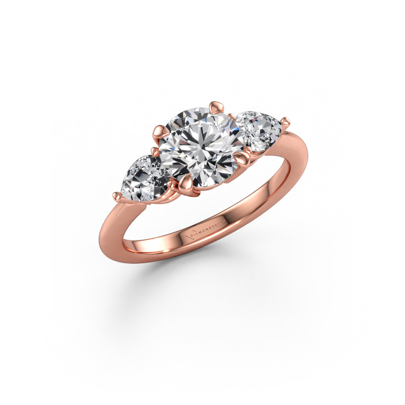 Immagine di Anello di fidanzamento Chanou RND 585 oro rosa Diamante 2.08 crt
