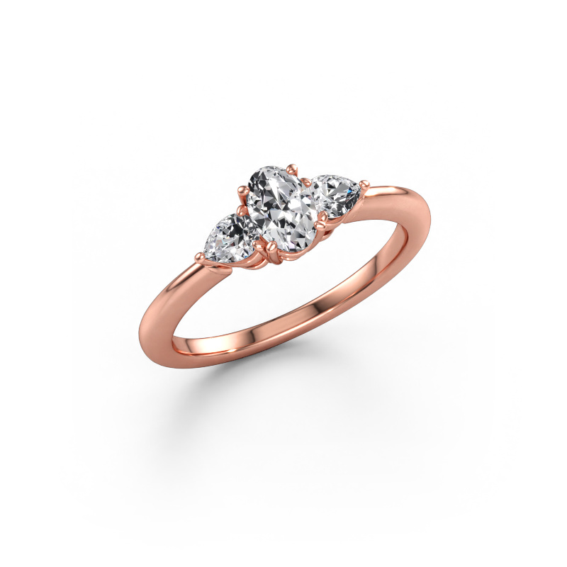 Immagine di Anello di fidanzamento Chanou OVL 585 oro rosa Diamante 1.02 crt
