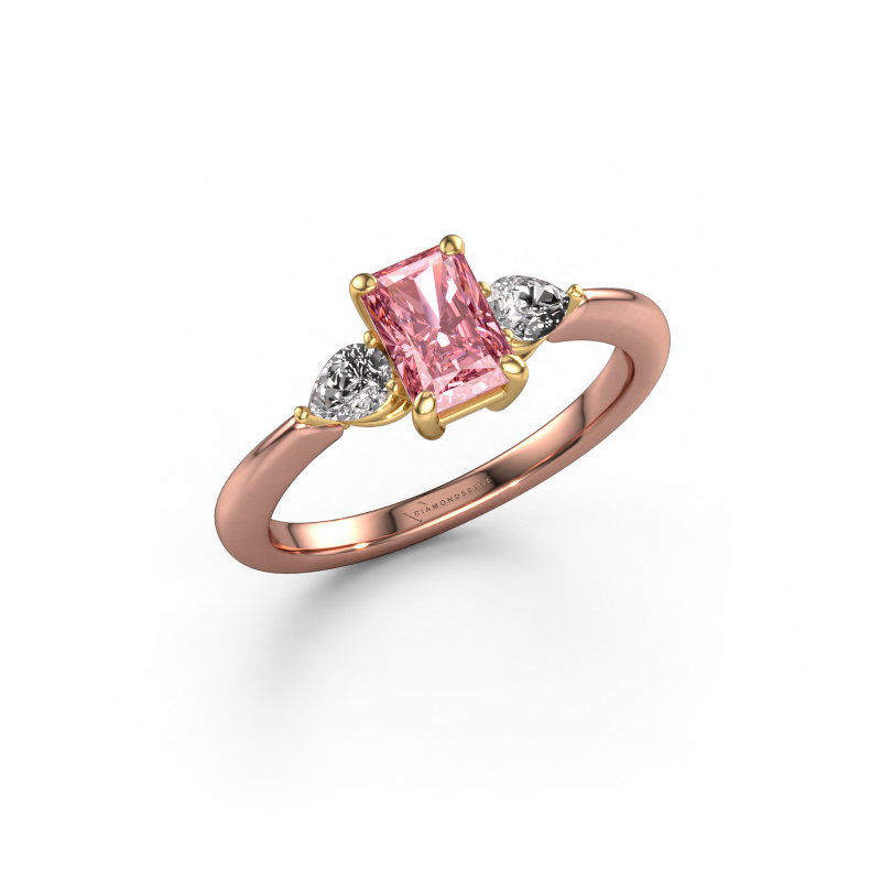 Bild von Verlobungsring Chanou RAD 585 Roségold Rosa Labordiamant 6.5x4.5 mm