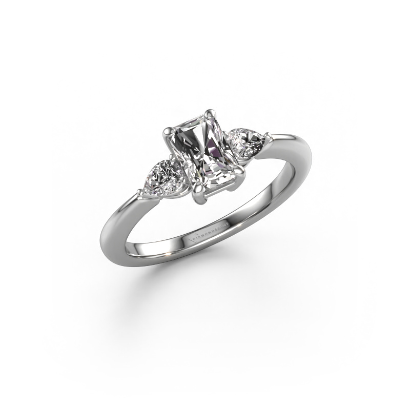 Image of Engagement ring Chanou RAD 950 platinum Lab grown diamond 1.17 crt