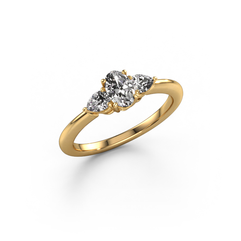 Image of Engagement ring Chanou OVL 585 gold Diamond 1.02 crt
