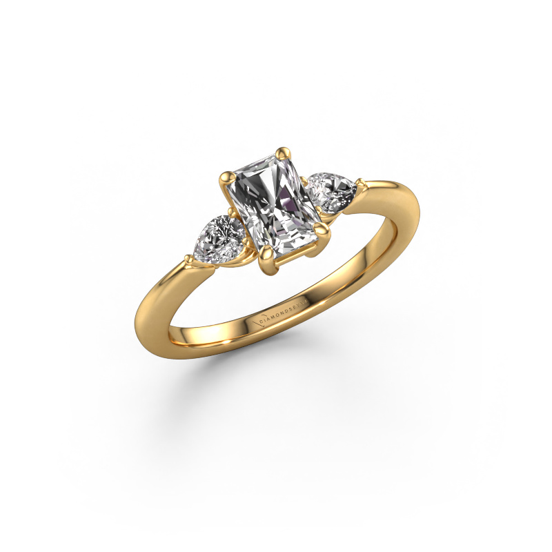 Image of Engagement ring Chanou RAD 585 gold Lab grown diamond 1.17 crt