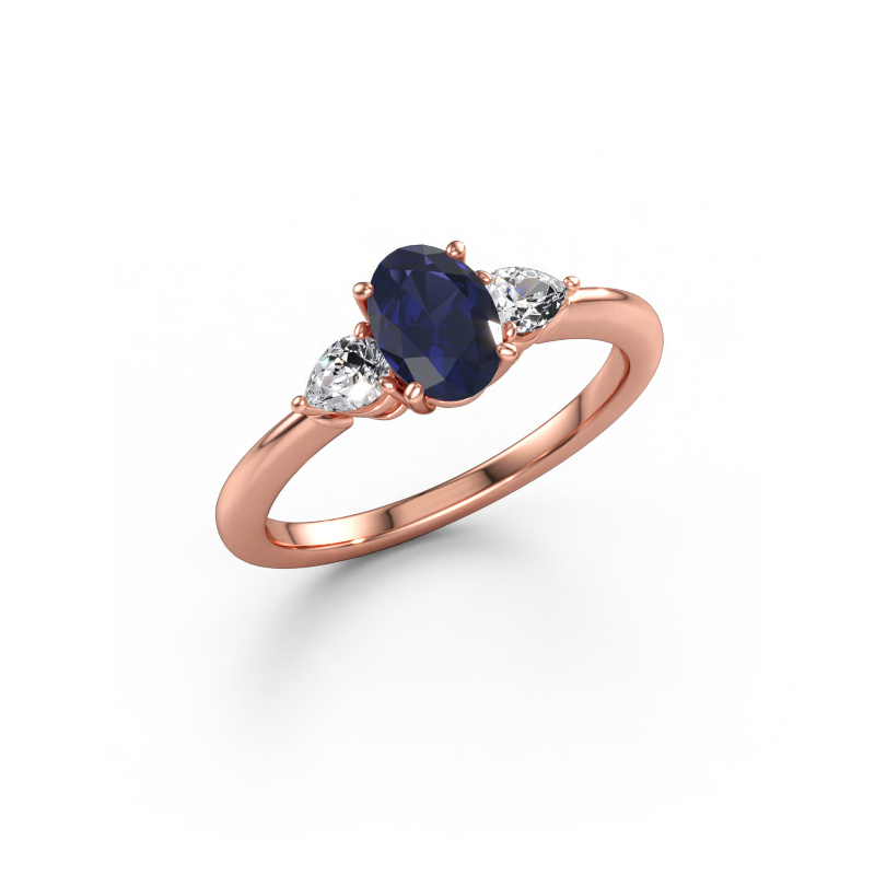 Bild av Förlovningsring Chanou OVL 585 roséguld Safir 7x5 mm