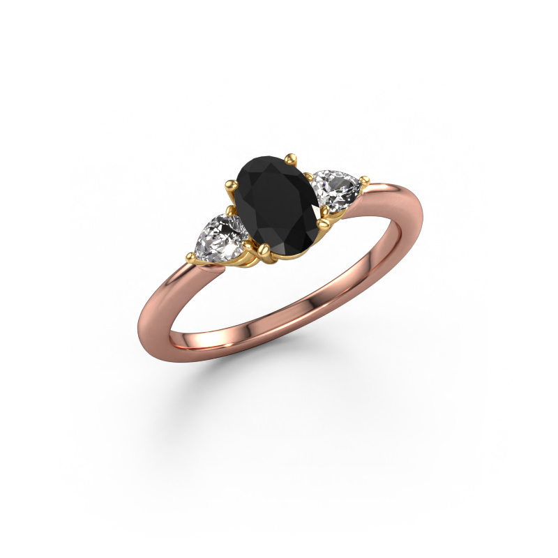 Bild von Verlobungsring Chanou OVL 585 Roségold Schwarz Diamant 1.47 crt