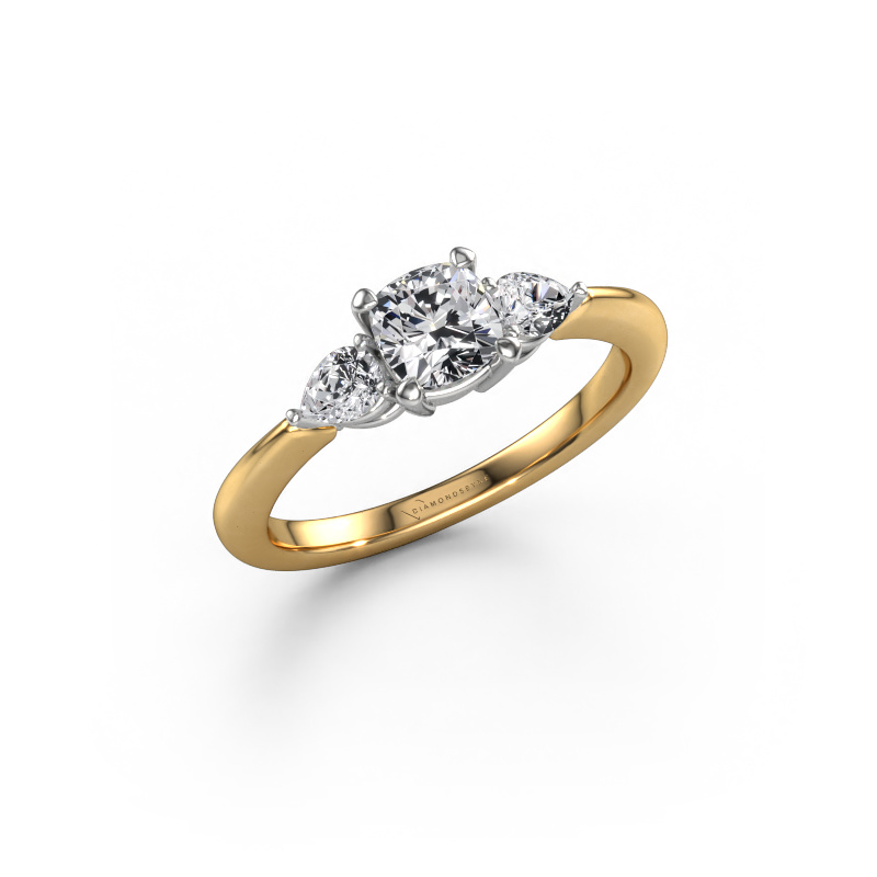 Image de Bague de fiançailles Chanou CUS 585 or jaune Diamant synthétique 1.120 crt