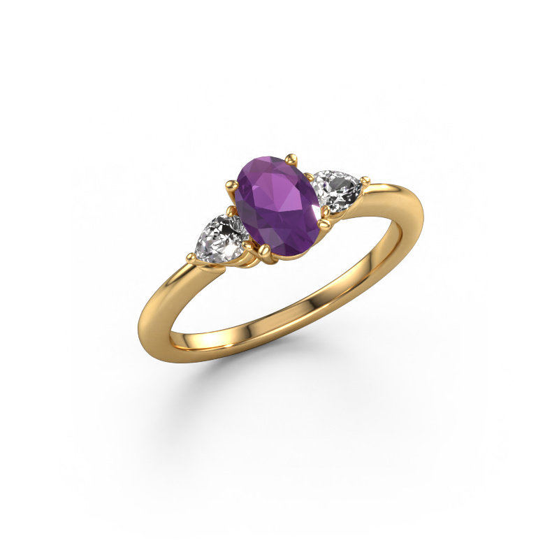 Bild von Verlobungsring Chanou OVL 585 Gold Amethyst 7x5 mm