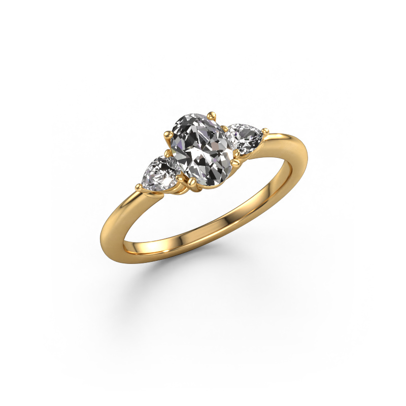 Image of Engagement ring Chanou OVL 585 gold Zirconia 7x5 mm