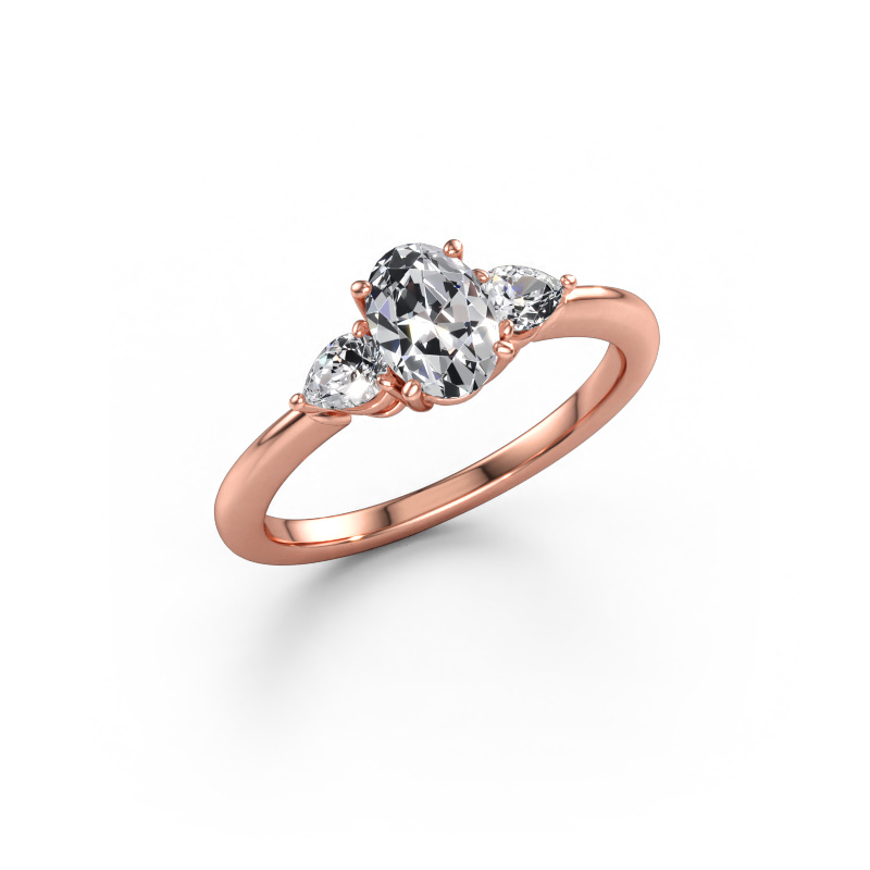 Immagine di Anello di fidanzamento Chanou OVL 585 oro rosa Diamante 1.22 crt