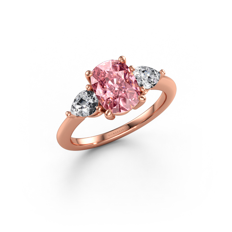 Image of Engagement ring Chanou CSH 585 rose gold Pink lab grown diamond 8.7x6.6 mm