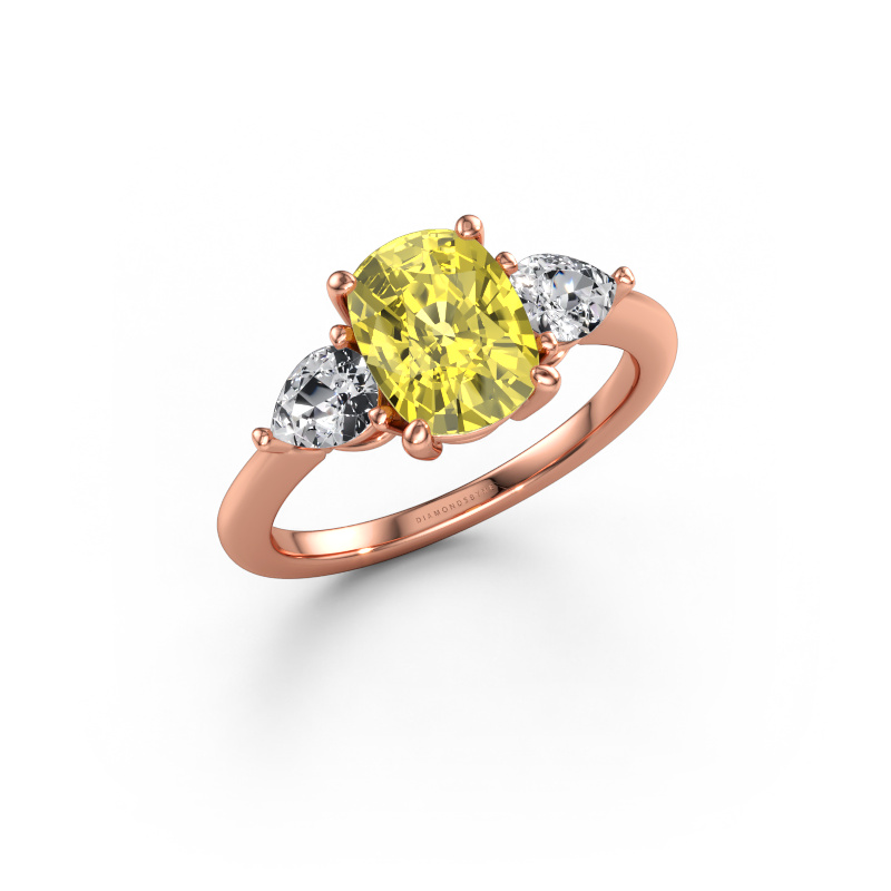 Immagine di Anello di fidanzamento Chanou CSH 585 oro rosa Diamante lab grown giallo 8.7x6.6 mm